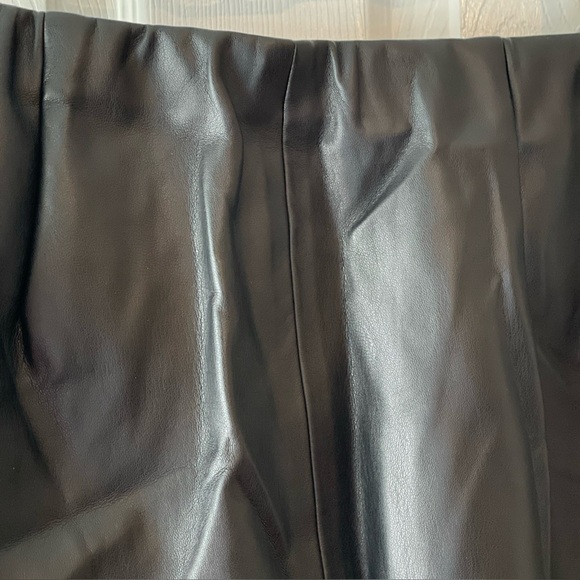 New Commense Black Mini XL/12 Faux Leather Zippered Skirt Asymmetrical Retro - Picture 9 of 14